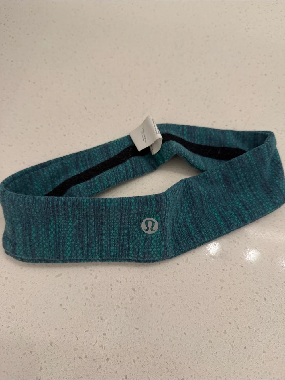 lululemon athletica teal and black knit headband